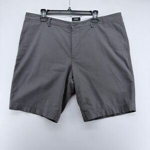 Hugo Boss Mens 38R Gray Micro Pattern Italian Stretch Fabric Shorts